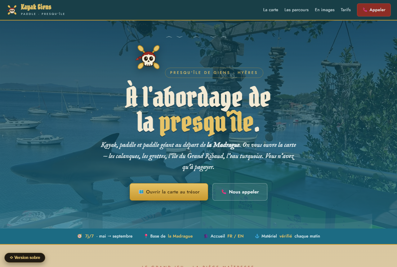 Aperçu du site Kayak Giens
