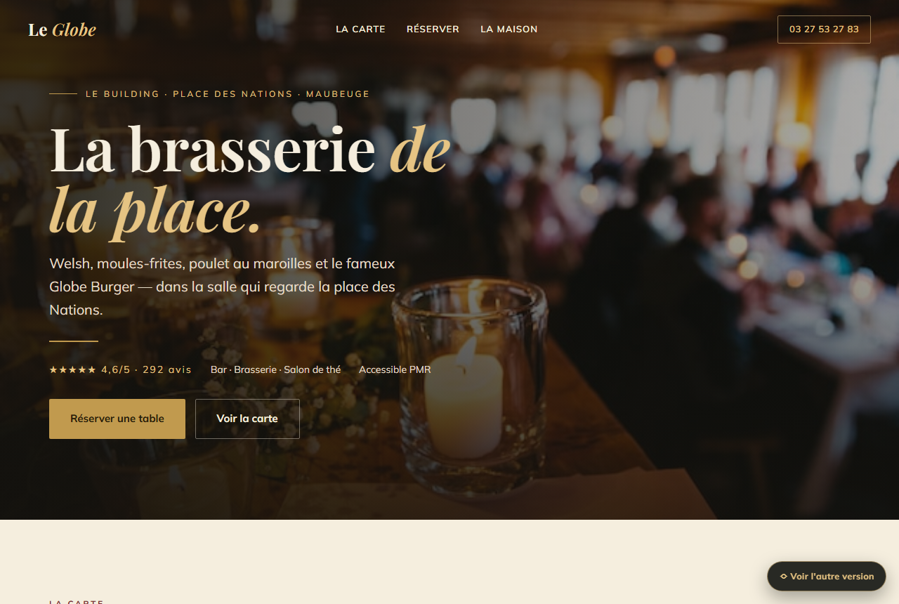 Aperçu du site Le Globe