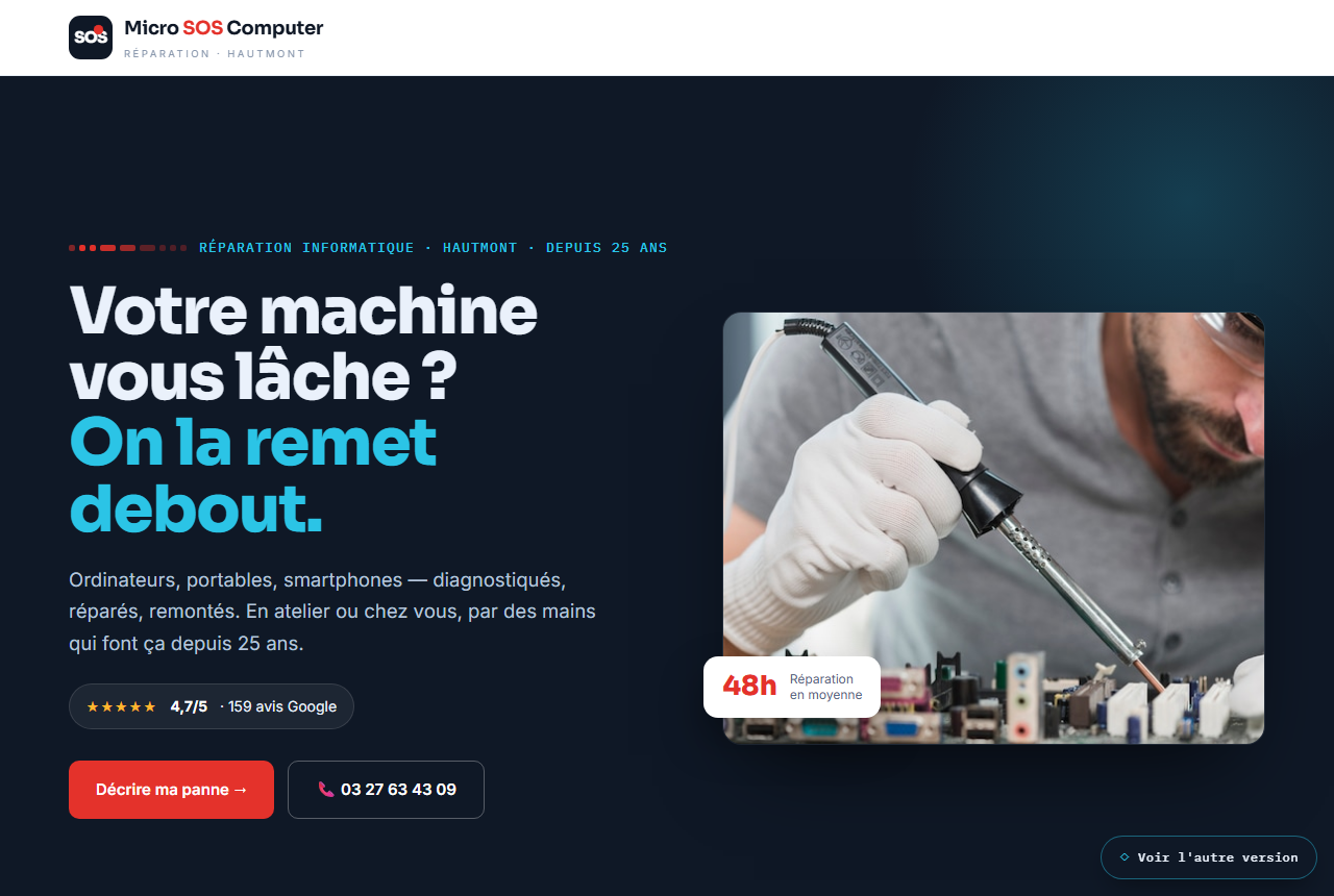 Aperçu du site Micro SOS